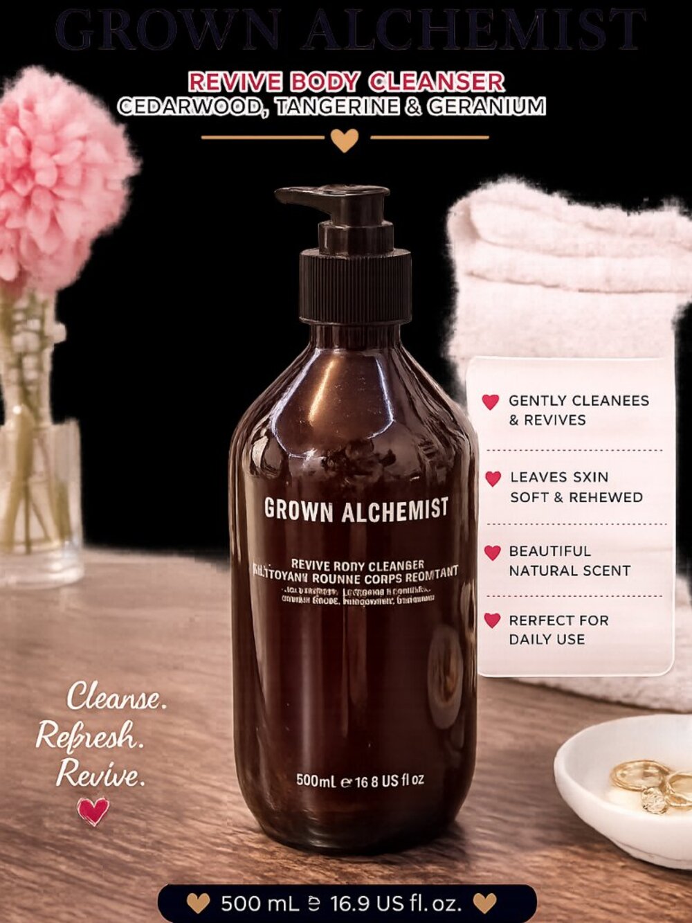 Grown Alchemist Revive Body Cleanser 500 mL / 16.9 fl oz NEW